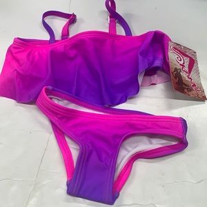 Girls Two Piece Bikini Pink/Purple Tie Dye size 3T